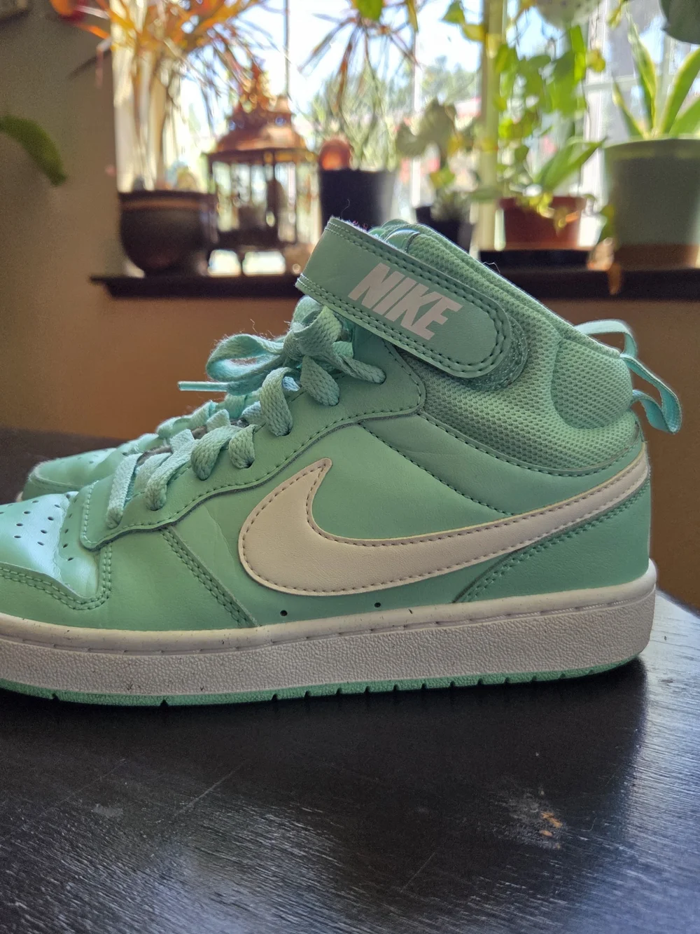 Nike High-Top Sneakers in Mint Green with White Swoosh